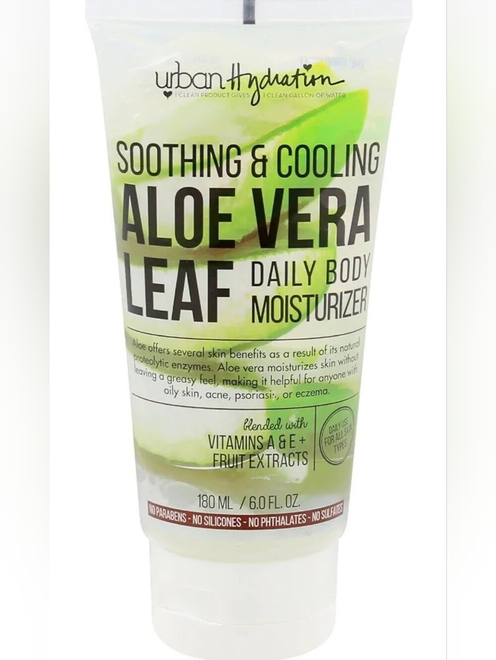 6set Urban Hydration Soothing& Cooling Aloe Vera Leaf Body Moisturizer 6oz 180ML
